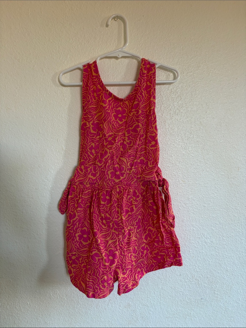 Girls' Pink Floral One-Piece Romper